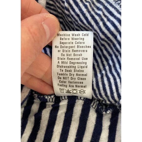 Fresh Produce Women's Size M Blue White Striped Full Zip Hooded Jacket - Picture 4 of 7